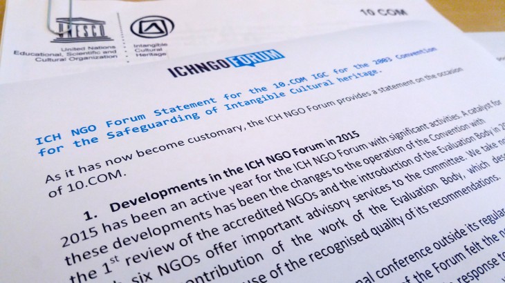 ICH NGO Forum Statement for the 10.COM